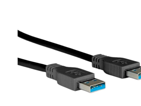 ROLINE 11.02.8971, 3 m, USB A, USB A, USB 3.2 Gen 1 (3.1 Gen 1), Hane/Hane, Svart