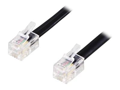DELTACO - Telefonkabel - RJ-9/RJ-10/RJ-22 (hane) till RJ-9/RJ-10/RJ-22 (hane) - 5 m - svart