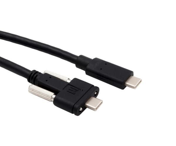USB 3.1 -kaapeli C-liitin C-liittimeen 1m uros/uros, rengasruuvilla varustettuna