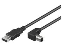 MicroConnect USB 2.0 - USB-kabel - USB-type B (hann) til USB (hann) - USB 2.0 - 50 cm - 90°-kontakt