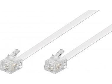 Goobay 3m RJ-11-kabel, 3 m, RJ-11, RJ-11, vit, Hanstik