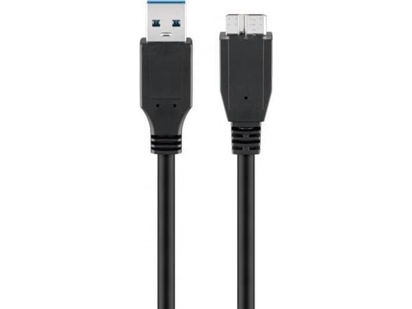 Goobay 95734, 0,5 m, USB A, Micro-USB B, USB 3.2 Gen 1 (3.1 Gen 1), Hane/Hane, Svart