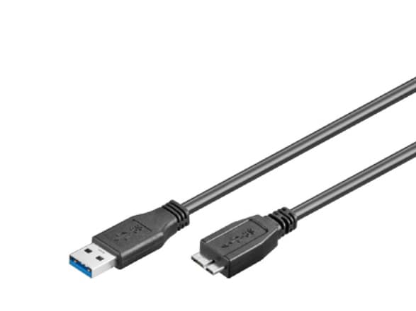 Goobay 95734, 0,5 m, USB A, Micro-USB B, USB 3.2 Gen 1 (3.1 Gen 1), Hane/Hane, Svart