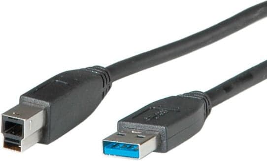 ROLINE 11.02.8870, 1,8 m, USB A, USB B, USB 3.2 Gen 1 (3.1 Gen 1), Hane/Hane, Svart