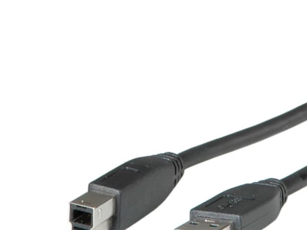 ROLINE 11.02.8870, 1,8 m, USB A, USB B, USB 3.2 Gen 1 (3.1 Gen 1), Hane/Hane, Svart