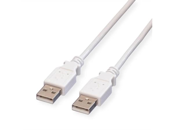 Value 11.99.8931, 3 m, USB A, USB A, USB 2.0, Hankjønn/hankjønn, Hvit