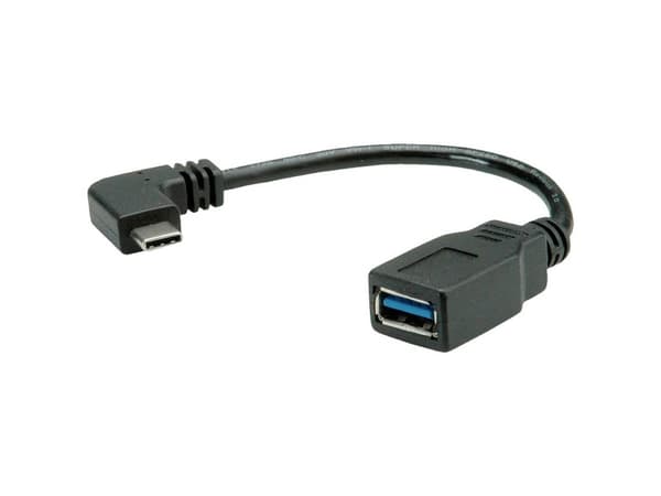 ROLINE 11.02.9031, 0,15 m, USB A, USB C, USB 3.2 Gen 1 (3.1 Gen 1), Svart