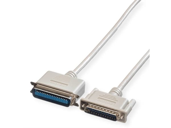 ROLINE Parallel Printer Cable, DB25 M - C36 M 6 m, Grå, 6 mm