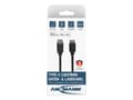 Miniatyrbilde 1 av 5: Ansmann 1700-0106, Sort, USB C, Lightning, 0,12 m, Hankjønn, Hankjønn