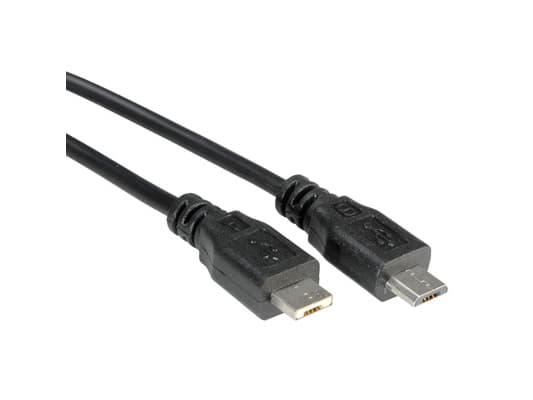 Value 11998753, 1,8 m, Micro-USB A, Micro-USB B, USB 2.0, 480 Mbit/s, Valkoinen