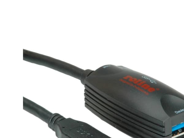 ROLINE USB 3.0 Active Repeater, 5 m, USB A, USB A, Svart