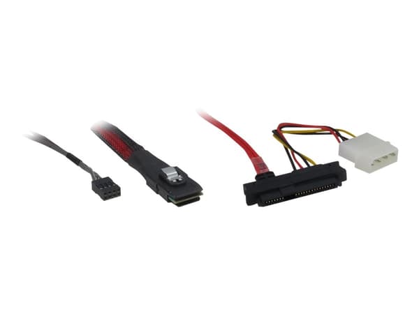 Inter-Tech 0.5m SFF 8087/4xSFF 8482+SATA, 0,5 m, SFF 8087, 4x SFF 8482 / SATA Power, Uros/uros, Musta, Punainen, 90 g