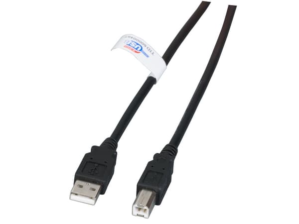 EFB elektronikk K5203.5, 5 m, USB A, USB B, USB 2.0, 480 Mbit/s, sort