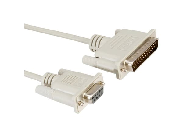 ROLINE Modem Cable, DB9 F - DB25 M 3.0 m, 3 mm, Grå