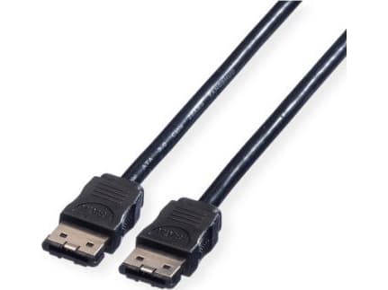 ROLINE External SATA 6.0 Gbit/s Cable, 0,5 m, SATA III, SATA 7-pin, SATA 7-pin, Hankjønn/hankjønn, Sort