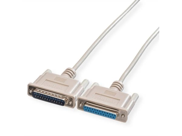 ROLINE RS232 Cable, M - F 1.8 m, 1,8 mm, Grå