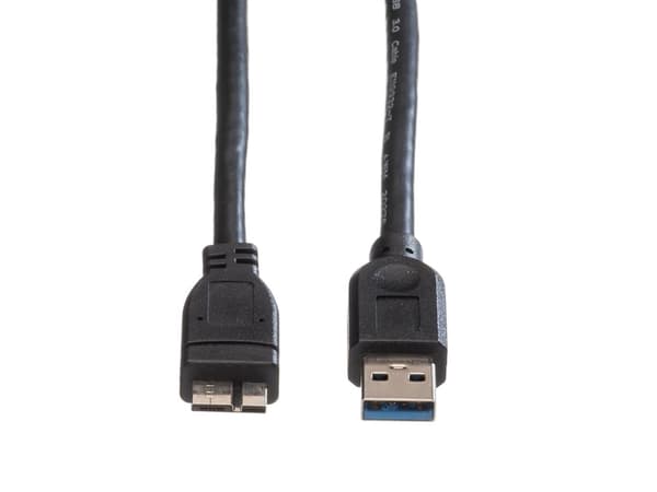 ROLINE 11.02.8876, 0,15 m, USB A, Micro-USB B, USB 3.2 Gen 1 (3.1 Gen 1), Svart