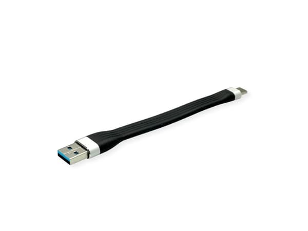ROLINE 11.02.9014, 0,11 m, USB A, USB C, USB 3.2 Gen 1 (3.1 Gen 1), 5 Gbit/s, Svart