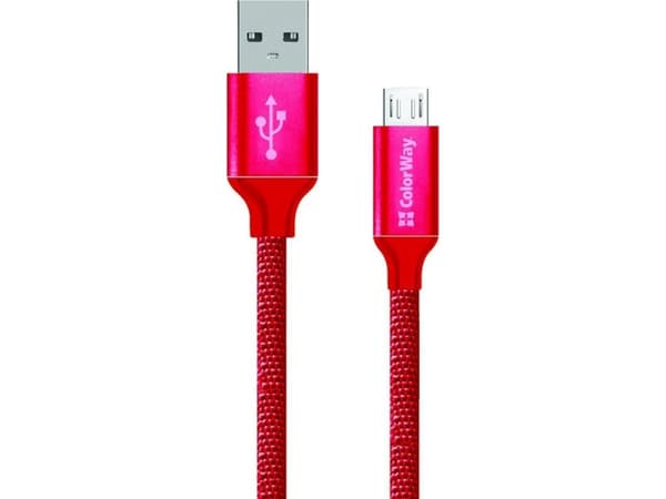 Colorway CW-CBUM002-RD, 1 m, USB A, Micro-USB A, USB 2.0, Rød