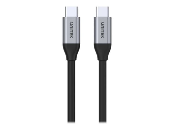 Unitek - USB-kabel - 24 pin USB-C (hann) til 24 pin USB-C (hann) - USB 3.1 Gen 2 / Thunderbolt 3 - 20 V - 5 A - 1 m - USB Power Delivery (100 W), 4K-