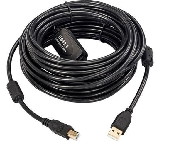 MicroConnect - USB-kabel - USB typ B (hane) till USB (hane) - USB 2.0 - 5 A - 15 m - aktiv förstärkare, aktiv - svart