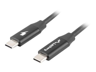 Lanberg - USB-kabel - 24 pin USB-C (hann) til 24 pin USB-C (hann) - USB 2.0 - 20 V - 3 A - 1.8 m - USB Power Delivery (60W) - svart