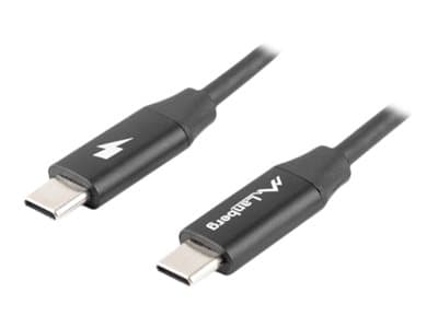 Lanberg - USB-kabel - 24 pin USB-C (hann) til 24 pin USB-C (hann) - USB 2.0 - 20 V - 3 A - 1 m - USB Power Delivery (60W) - svart