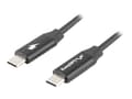 Miniatyrbilde 1 av 5: Lanberg - USB-kabel - 24 pin USB-C (hann) til 24 pin USB-C (hann) - USB 2.0 - 20 V - 3 A - 1 m - USB Power Delivery (60W) - svart