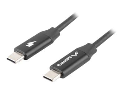 Lanberg - USB-kabel - 24 pin USB-C (hann) til 24 pin USB-C (hann) - USB 2.0 - 20 V - 3 A - 1 m - USB Power Delivery (60W) - svart
