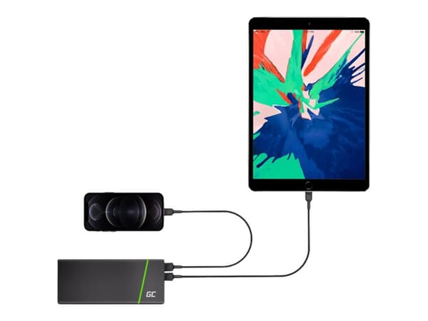 Green Cell - Lightning-kabel - Lightning hane till USB hane - 30 cm - dubbelt skärmad - svart
