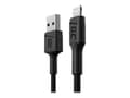 Miniatyrbild 1 av 5: Green Cell - Lightning-kabel - Lightning hane till USB hane - 30 cm - dubbelt skärmad - svart