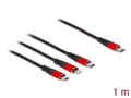 Miniatyrbilde 4 av 5: Delock 3 in 1 - Kun lade-kabel - 24 pin USB-C hann til Micro-USB type B, Lightning, 24 pin USB-C hann - 1 m - svart