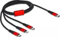 Miniatyrbilde 5 av 5: Delock 3 in 1 - Kun lade-kabel - 24 pin USB-C hann til Micro-USB type B, Lightning, 24 pin USB-C hann - 1 m - svart