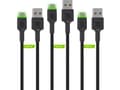 Miniatyrbild 5 av 5: Green Cell GC Ray - USB-kabel - 24 pin USB-C (hane) grön LED-belysning till USB (hane) - USB 2.0 - 2.4 A - 2 m - svart (paket om 3)