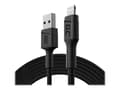Miniatyrbilde 1 av 5: Green Cell PowerStream - Lightning-kabel - Lightning hann til USB hann - 2 m - dobbeltisolert - svart