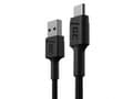 Miniatyrbild 2 av 4: Green Cell GC PowerStream - USB-kabel - USB (hane) till 24 pin USB-C (hane) - USB 3.1 - 30 cm - up to 480 Mbps, Fast Charging up to 18 Watt - svart