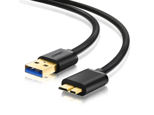 Ugreen 10843, 2 m, Micro-USB A, Micro B, USB 3.2 Gen 1 (3.1 Gen 1), Hankjønn/hankjønn, Sort