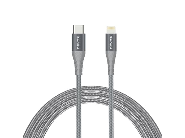 nevox 1885, 1 m, Lightning, USB C, Hankoppling, Hankoppling, Grå, Silver