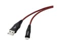 Miniatyrbilde 2 av 2: TOOLCRAFT USB-kabel USB 2.0 USB-A-hanstik, Apple Lightning-stik 1.00 m Sort-rød Særdeles robust polstring TO-6899490