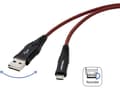 Miniatyrbild 2 av 3: TOOLCRAFT USB-kabel USB 2.0 USB-A-hanstik, USB-C™ stik 2.00 m Sort/rød Særdeles robust polstring, Dobbeltsidet stik TO-6872829