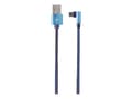Miniatyrbild 1 av 5: Cablexpert Premium denim - USB-kabel - USB (hane) till 24 pin USB-C (hane) vinklad - USB 2.0 - 2.1 A - 1 m - blå