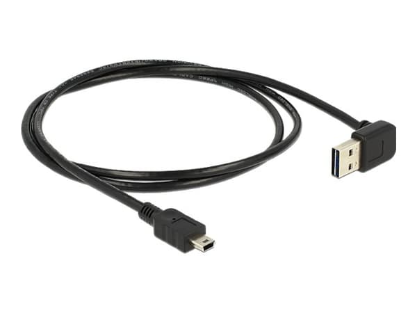 Delock EASY-USB - USB-kabel - mini-USB type B (hann) til USB (hann) - USB 2.0 - 1 m - 90°-kontakt - svart