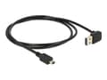 Miniatyrbilde 1 av 4: Delock EASY-USB - USB-kabel - mini-USB type B (hann) til USB (hann) - USB 2.0 - 1 m - 90°-kontakt - svart