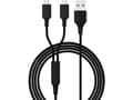 Miniatyrbilde 1 av 3: Smrter USB-opladerkabel USB 2.0 USB-A-hanstik, USB-micro-B-hanstik 1.20 m Sort SMRTER_HYDRA_DUO_M_BK