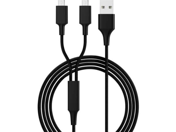 Smrter USB-opladerkabel USB 2.0 USB-A-hanstik, USB-micro-B-hanstik 1.20 m Sort SMRTER_HYDRA_DUO_M_BK