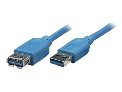 Techly 0.5m USB 3.0 A M/F USB-kaapeli 0,5 m USB 3.2 Gen 1 (3.1 Gen 1) USB A Sininen