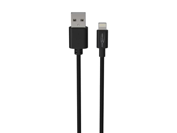 Ansmann 1700-0131, 1 m, Lightning, USB A, Hankjønn, Hankjønn, Sort