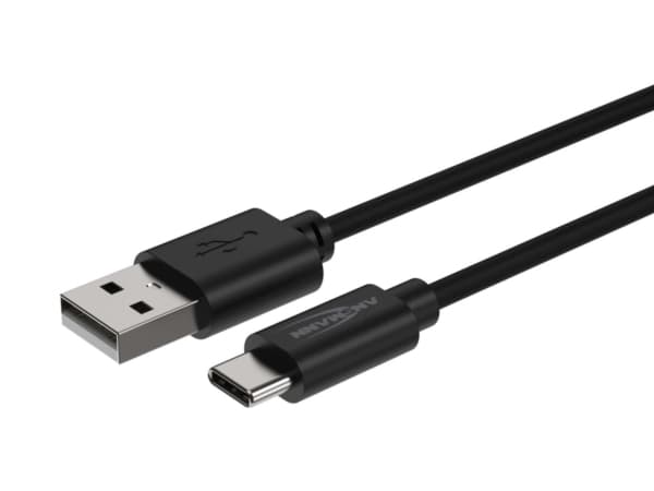 Ansmann 1700-0130, 1 m, USB A, USB C, 0,48 Gbit/sek., Sort