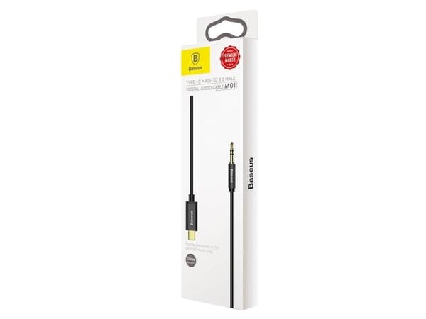 Baseus CAM01-01, 1,2 m, 3.5mm, USB C, Sort