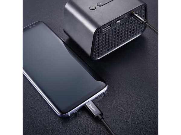 Baseus CAM01-01, 1,2 m, 3.5mm, USB C, Sort